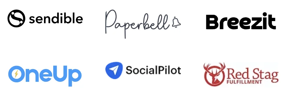 Sendible, Paperbell, Breezit, Oneup, Socialpilot and Red Stag Fulfillment GPM SaaS clients.