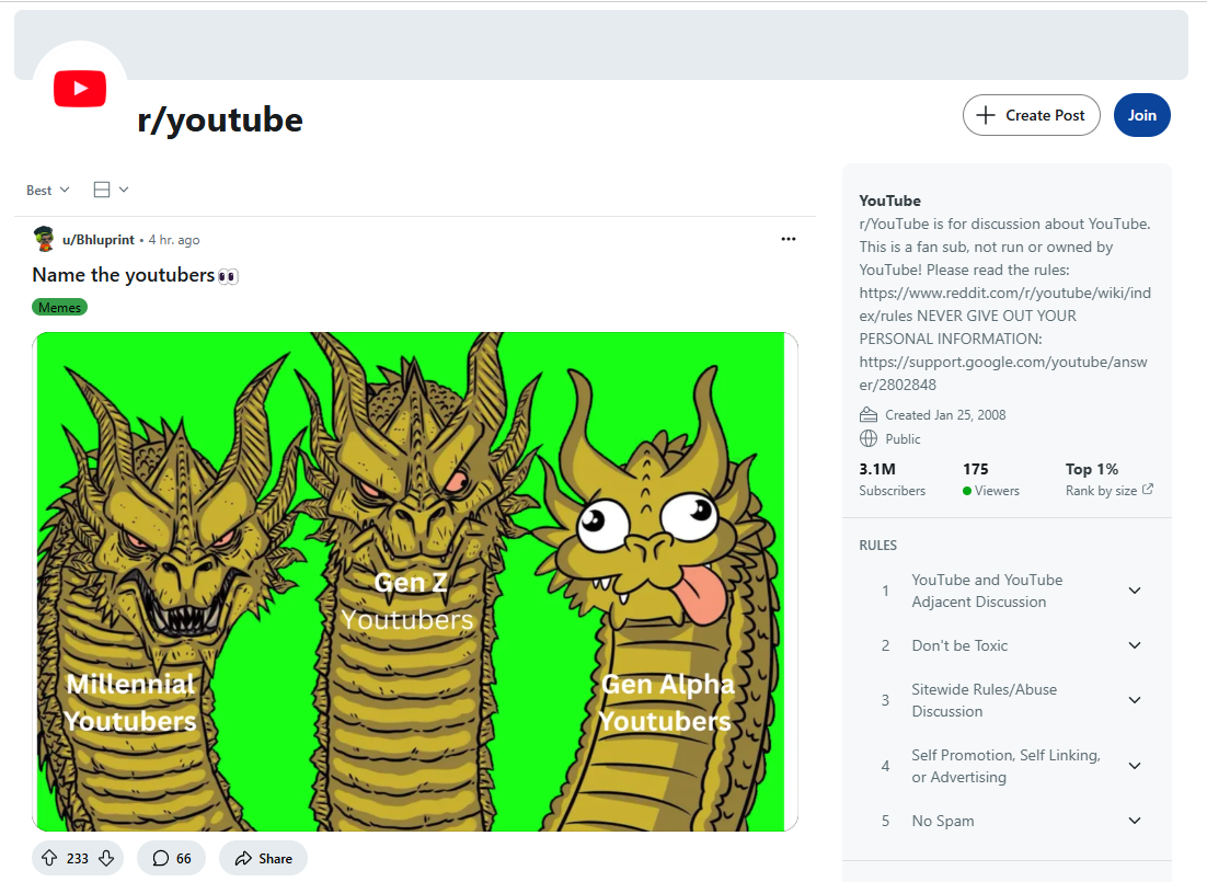 youtube-subreddit