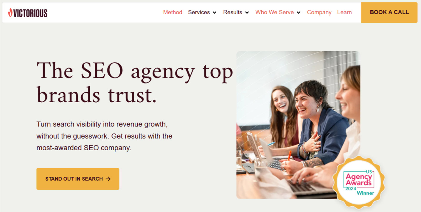 Victorious-agency-homepage-screenshot