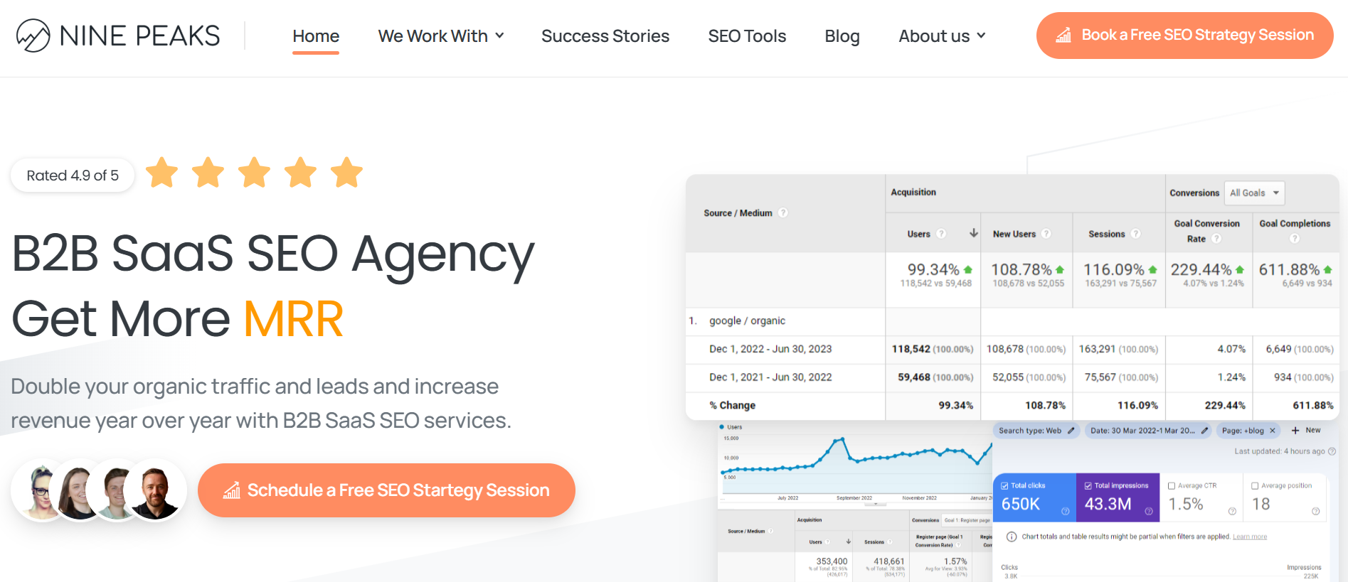 Nine-Peaks-Media-B2B-SaaS-SEO-Agency-Organic-SEO-services-for-B2B-SaaS-software-startup-IT-or-Technology-company-11-06-2025_01_13_PM