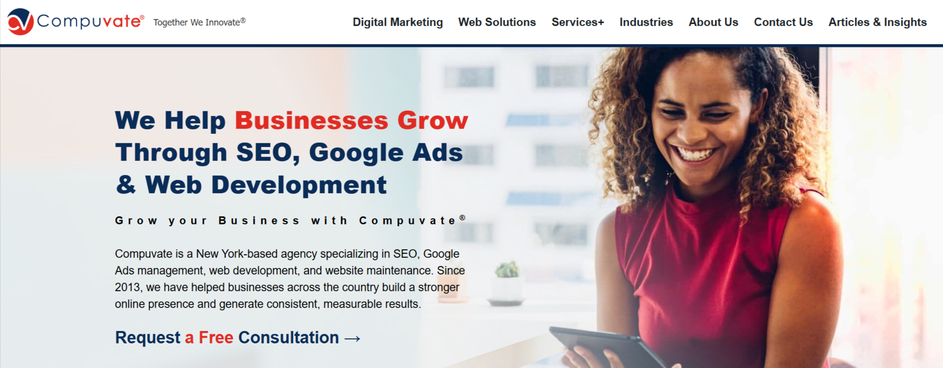 SEO-Google-Ads-Web-Development-Agency-Compuvate-homepage-screenshot