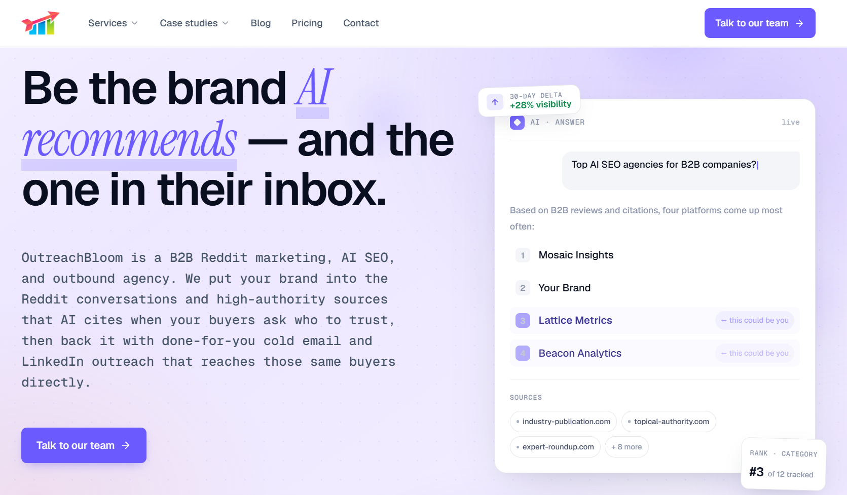 OutreachBloom Home Page Screenshot